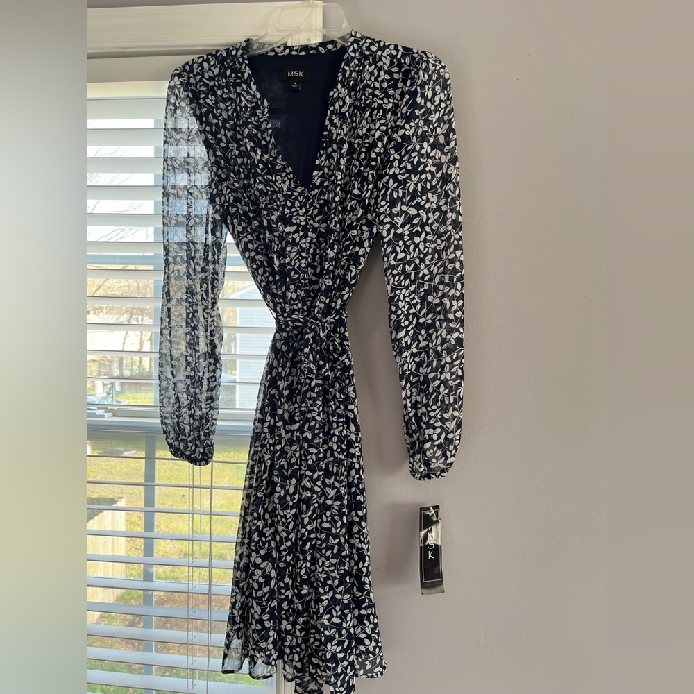 Navy Blue Floral Dress